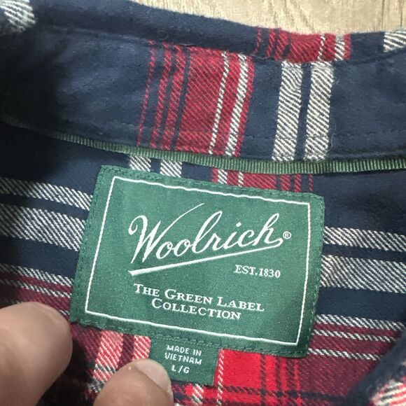 Woolrich The Green Label Collection Shirt Jacket Mens Large Red/ Blue/ White - Picture 5 of 6